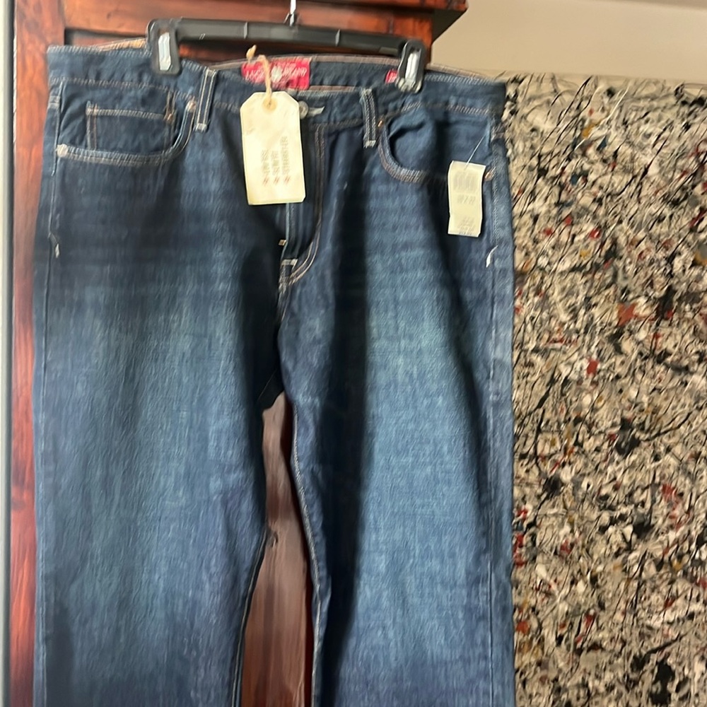 NWT Lucky Brand 38x32 Low Rise Slim Fit Straight Leg Jeans